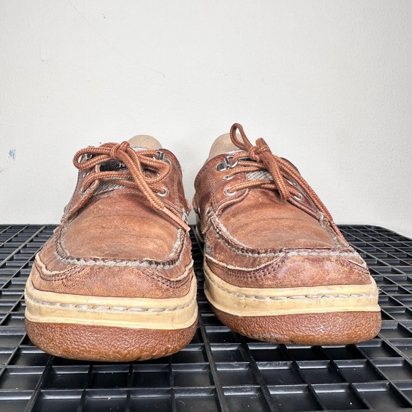 Sebago Docksides Brown Leather Boat Shoes Mens Size 8M Outdoor Loafers - Picture 4 of 12